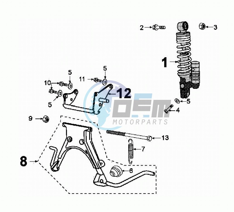 REAR SHOCK AND STAND