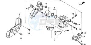 XR400R drawing REAR BRAKE CALIPER