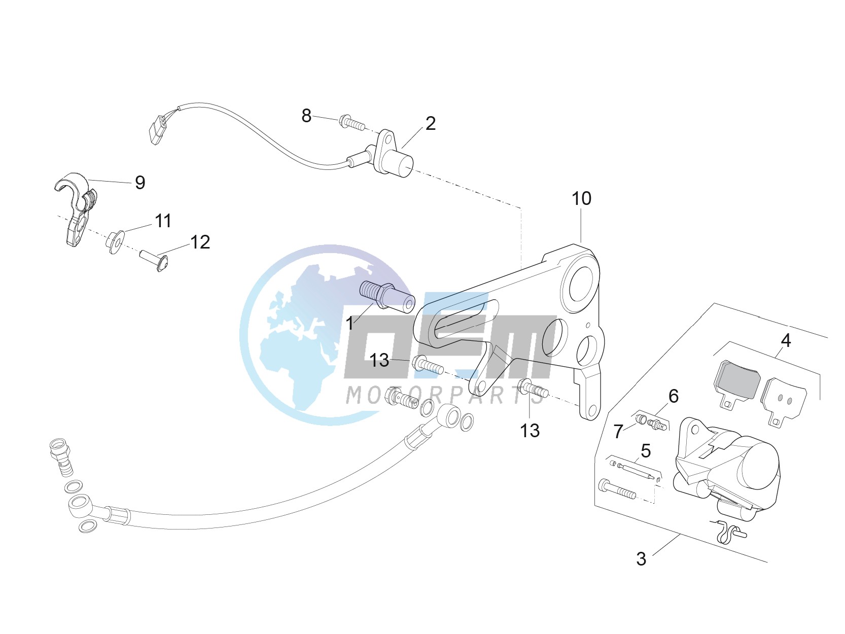 Rear brake caliper