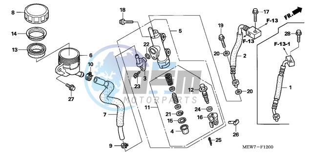 RR. BRAKE MASTER CYLINDER