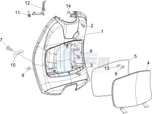 LX 150 4T USA drawing Front glovebox - Knee-guard panel