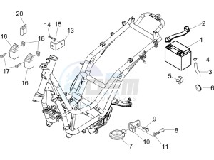 Beverly 250 drawing Remote control switches - Battery - Horn