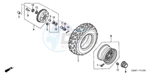 TRX250TM9 Australia - (U) drawing FRONT WHEEL