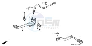 VFR800A9 France - (F / ABS CMF MME TWO) drawing PEDAL