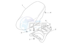 Scarabeo 100 (eng. Yamaha) drawing Seat - Carrier