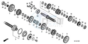 CBR1000RAA France - (F / ABS CMF HRC) drawing TRANSMISSION