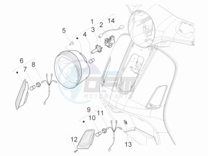 GTS 300 ie Super Sport drawing Head lights - Turn signal lamps