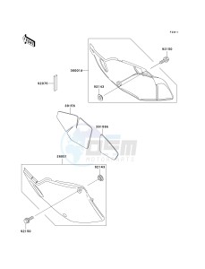 KLX 300 A [KLX300R] (A2-A6) [KLX300R] drawing SIDE COVERS