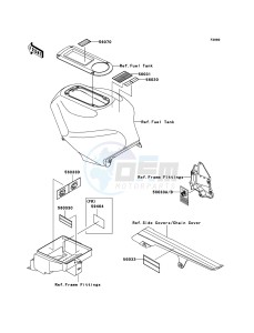 NINJA ZX-12R ZX1200B6F FR GB XX (EU ME A(FRICA) drawing Labels