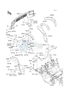 KAF 950 G [MULE 4010 TRANS4X4 DIESEL] (G9F-GAF) GAF drawing FRONT FENDER-- S- -