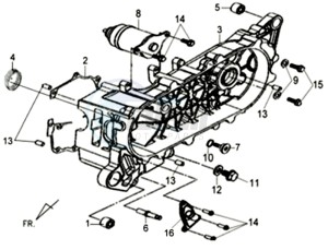 JET 4 50cc 45KMH drawing CRANKCASE COVER LEFT