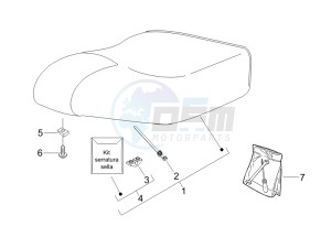 Liberty 125 4t Sport e3 (UK) UK drawing Saddle seats - Tool roll