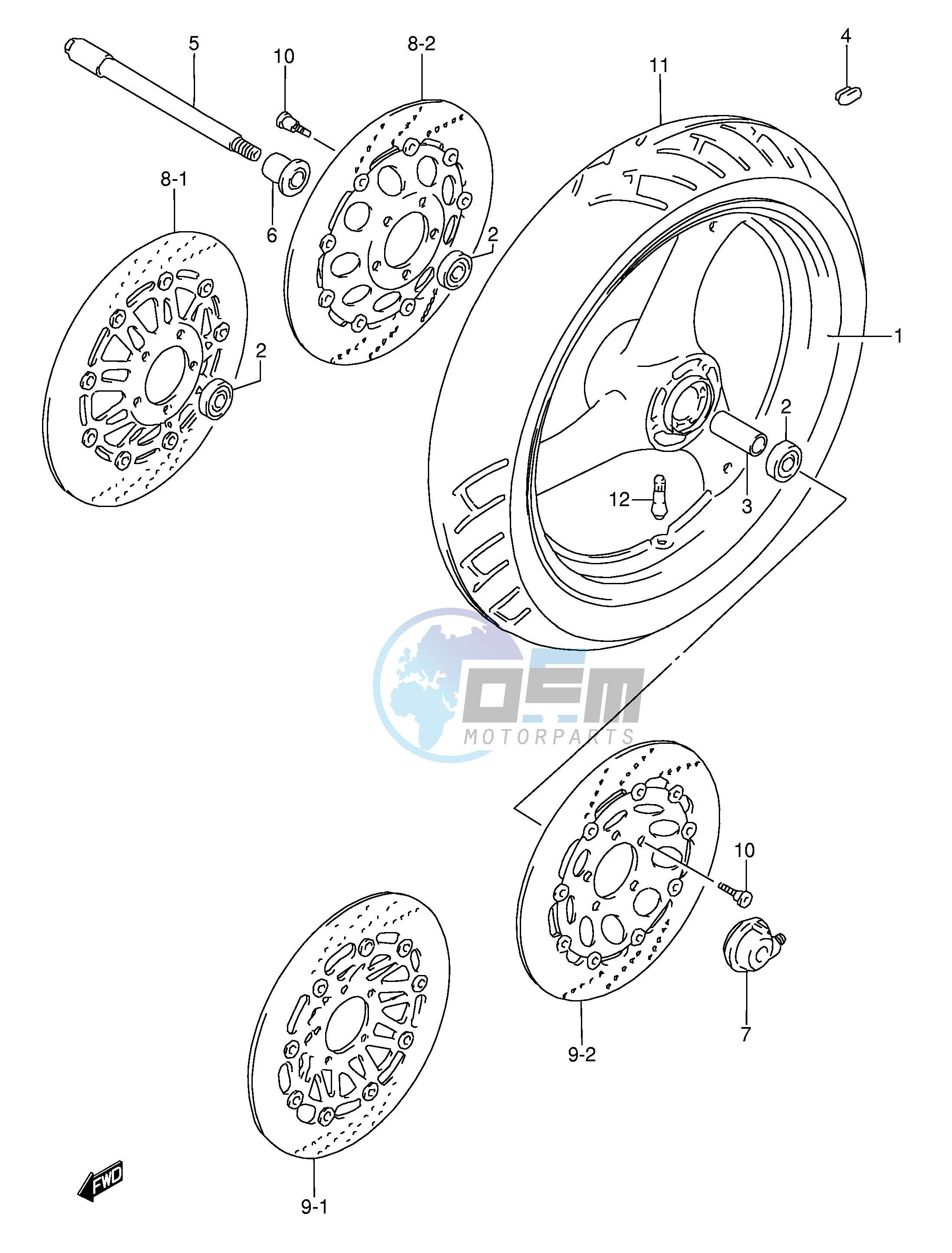 FRONT WHEEL (MODEL P R)