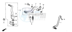 CR500R drawing CHANGE PEDAL/BRAKE PEDAL/ KICK STARTER ARM