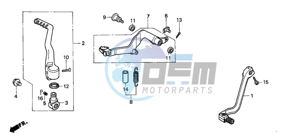 CHANGE PEDAL/BRAKE PEDAL/ KICK STARTER ARM