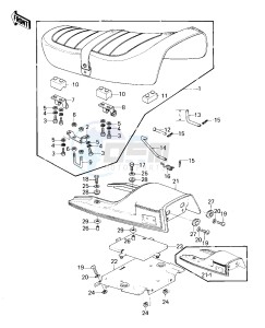 KZ 1000 E [SHAFT] (E1-E2) [SHAFT] drawing SEAT_SEAT COVER