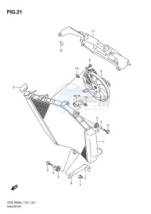 GSX-R600 (E21) drawing RADIATOR (GSX-R600UFL1 E21)