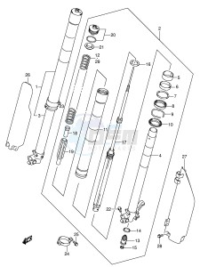 RM250 (E3-E28) drawing FRONT DAMPER (MODEL K1)