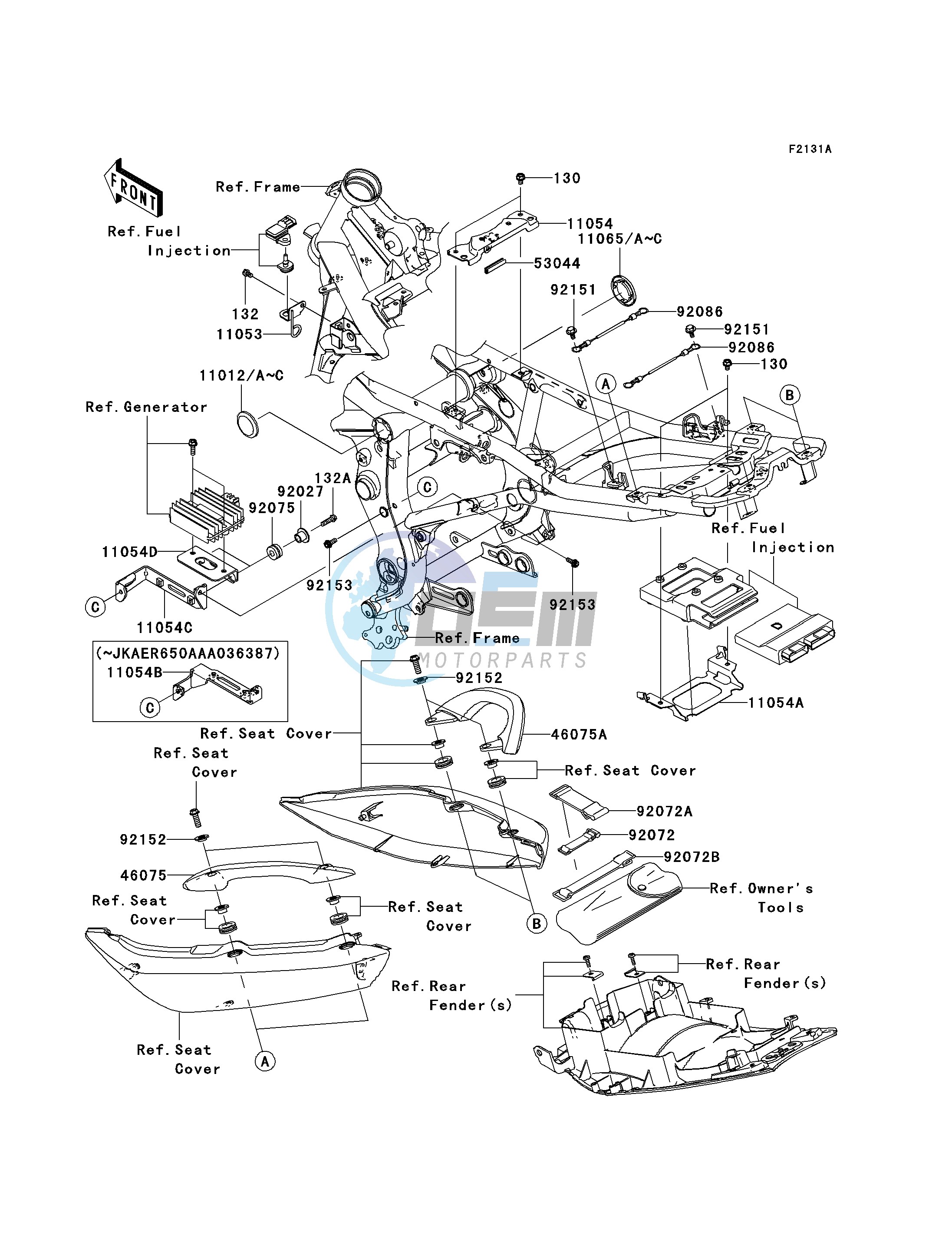 FRAME FITTINGS-- JKAER650AAA035083 - - -