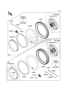 KLX450R KLX450ABF EU drawing Tires