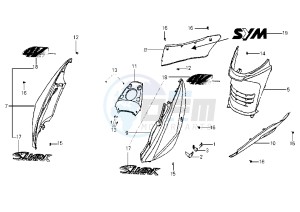 SHARK - 150 cc drawing SIDE COVERS