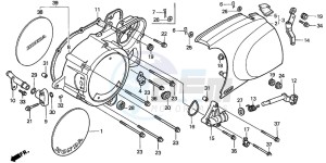 VT1100C3 drawing LEFT CRANKCASE COVER