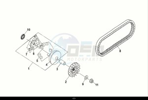 SYMPHONY ST 125 LC (XL12WW-EU) (E5) (M1) drawing MOVABLE DRIVE FACE ASSY