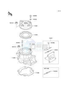 KX 65 A [KX65 MONSTER ENERGY] (A6F - A9FA) A8F drawing CYLINDER HEAD_CYLINDER