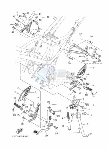 YZF250-A (B1X7) drawing STAND & FOOTREST