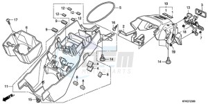 VTR2509 France - (F / CMF LL MK) drawing REAR FENDER (VTR250-ED,F)