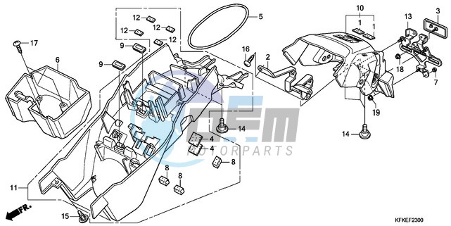 REAR FENDER (VTR250-ED,F)