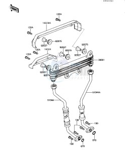 ZX 550 A [GPZ] (A1-A3) [GPZ] drawing OIL COOLER