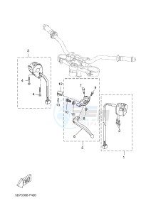 MT125 MT-125 (5D7C) drawing HANDLE SWITCH & LEVER