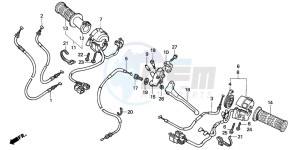 CBR600F3 drawing HANDLE LEVER /SWITCH/ CABLE