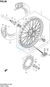 RM-Z450 (E19) drawing FRONT WHEEL (RM-Z450K8 K9 L0)