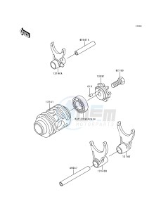 KX 125 K [KX125] (K2) [KX125] drawing GEAR CHANGE DRUM_SHIFT FORK-- S- -