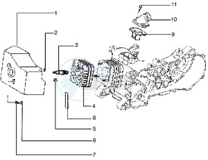 Typhoon 125 X drawing Cylinder head - Cooling hood - Inlet and induction pipe