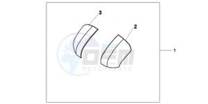 XL1000V9 Ireland - (EK) drawing PANNIER SCUFF PAD SET A