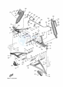 YXE850ENS YXE85WPLK (B8K8) drawing FRONT SUSPENSION & WHEEL