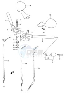 GSX750F (E2) drawing HANDLEBAR (MODEL R)