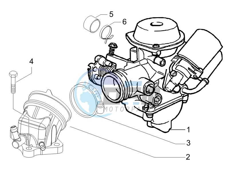 Carburettor assembly - Union pipe