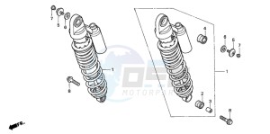 CB750F2 SEVEN FIFTY drawing REAR CUSHION (1)