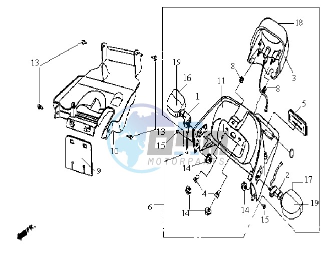 TAIL LIGHT - INDICATORS - REAR MUDGUARD