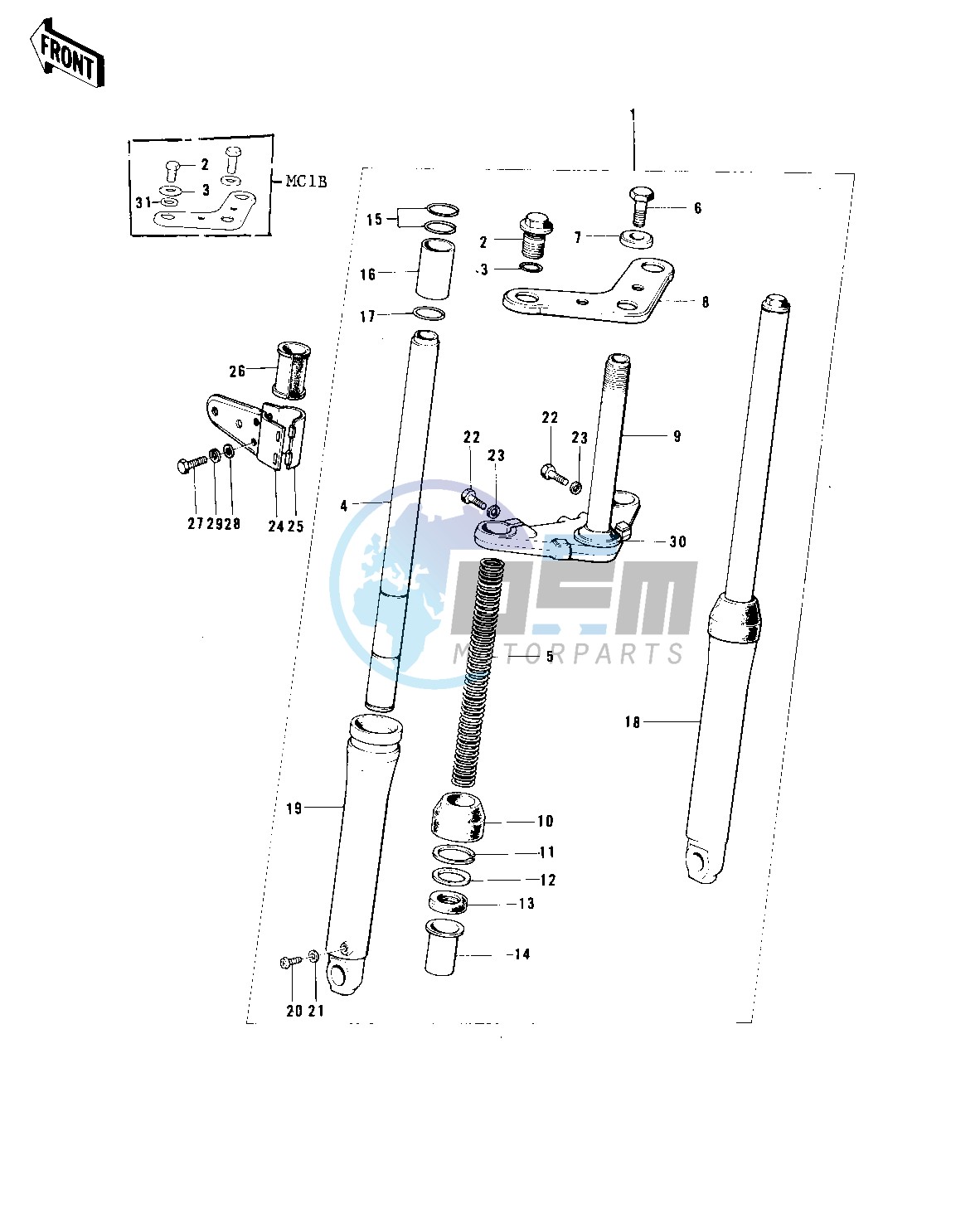 FRONT FORK -- 73-75 MC1_MC1-A_MC1-B- -