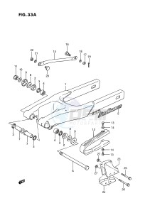 RM80 (E3) drawing REAR SWINGING ARM (MODEL K)