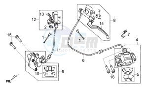 JOYRIDE 200i drawing BRAKE CALIPER FOR / BRAKE CALIPER ACHTER