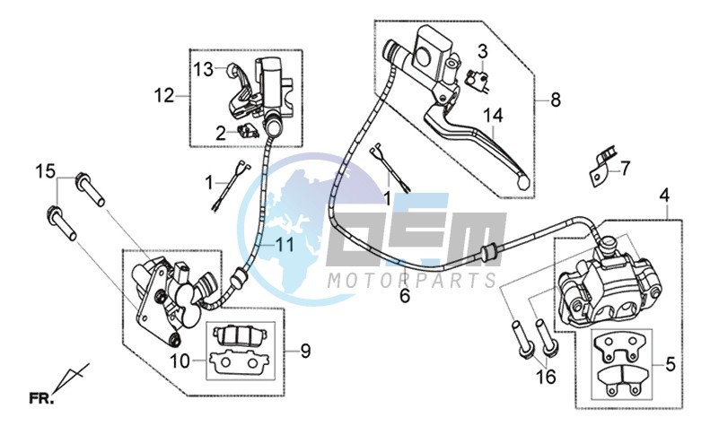 BRAKE CALIPER FOR / BRAKE CALIPER ACHTER