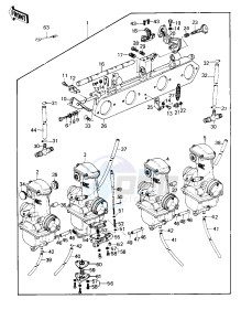 KZ 1000 B [KZ1000 LTD] (B3-B4) [KZ1000 LTD] drawing CARBURETOR ASSY -- KZ1000-B3- -