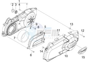 X7 125 ie Euro 3 drawing Crankcase cover - Crankcase cooling