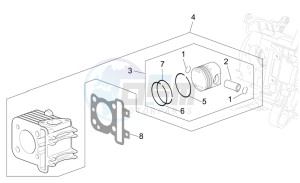 Scarabeo 50 4T E2 drawing Cylinder - piston